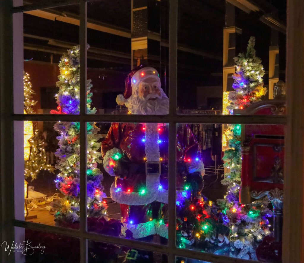 Santa in the Window of Lights